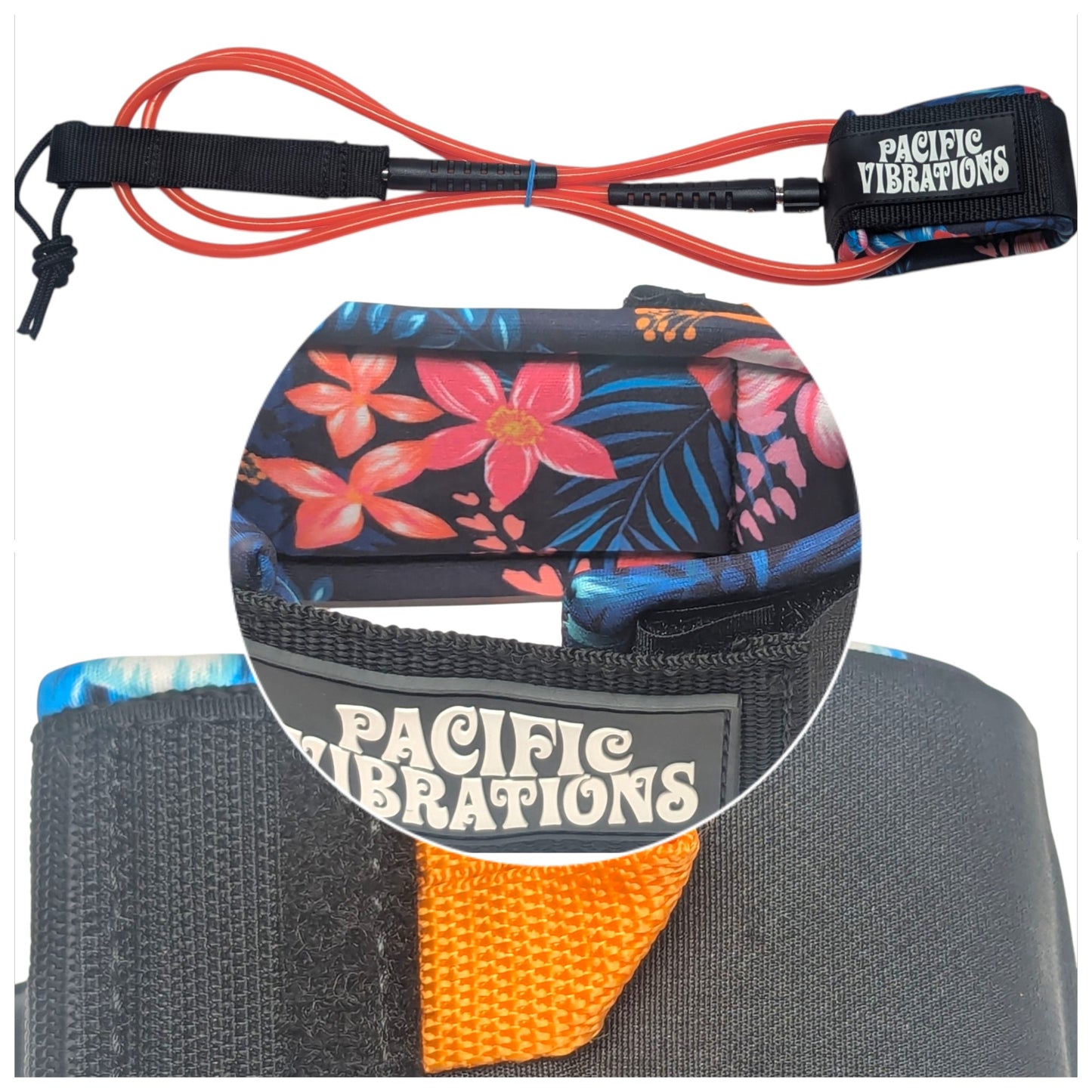 8ft ankle Orange/Flowers