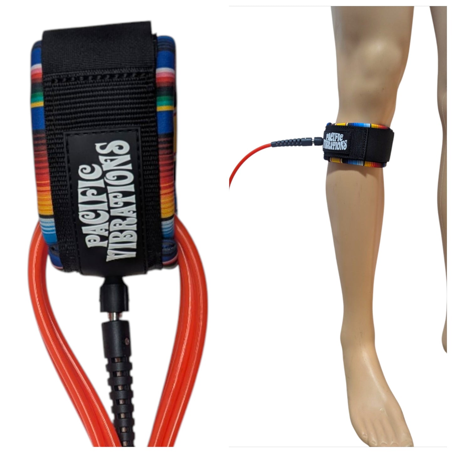 8ft Knee/calf Leash Orange cord